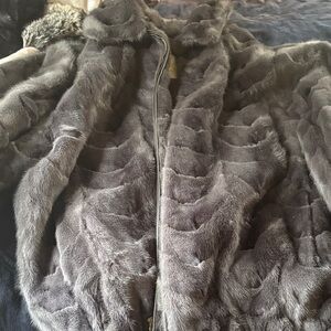 Luxurious Gray Mink Fur Coat